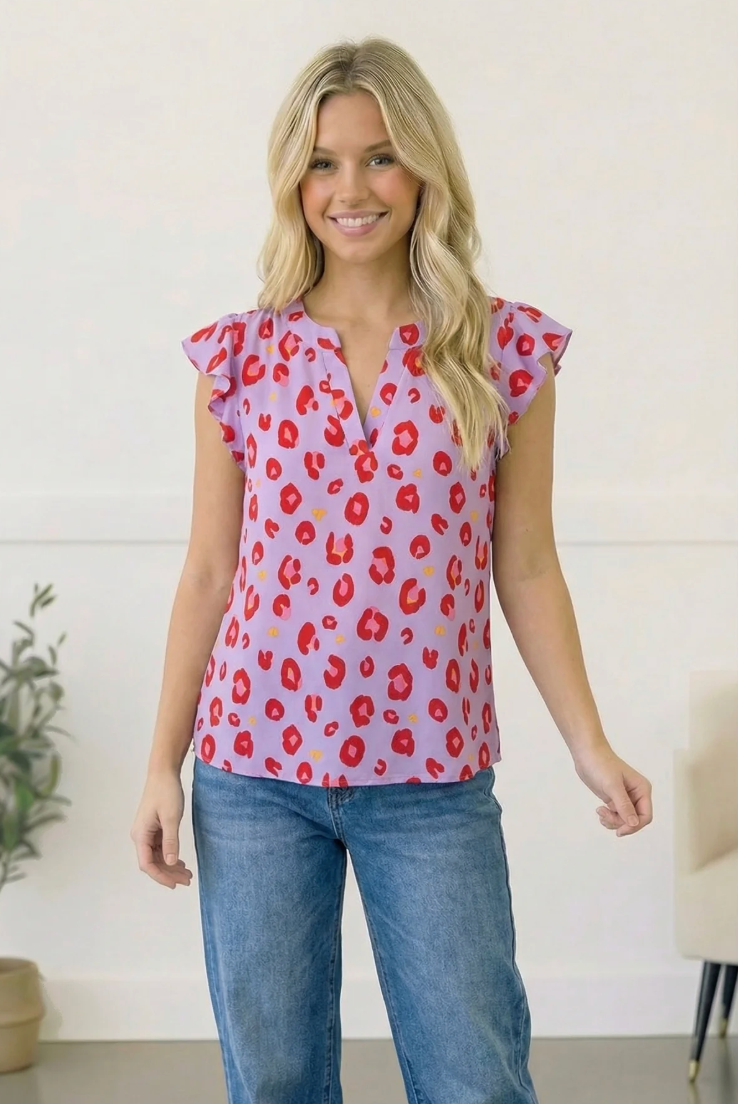 Wild Berry Ruffles Blouse