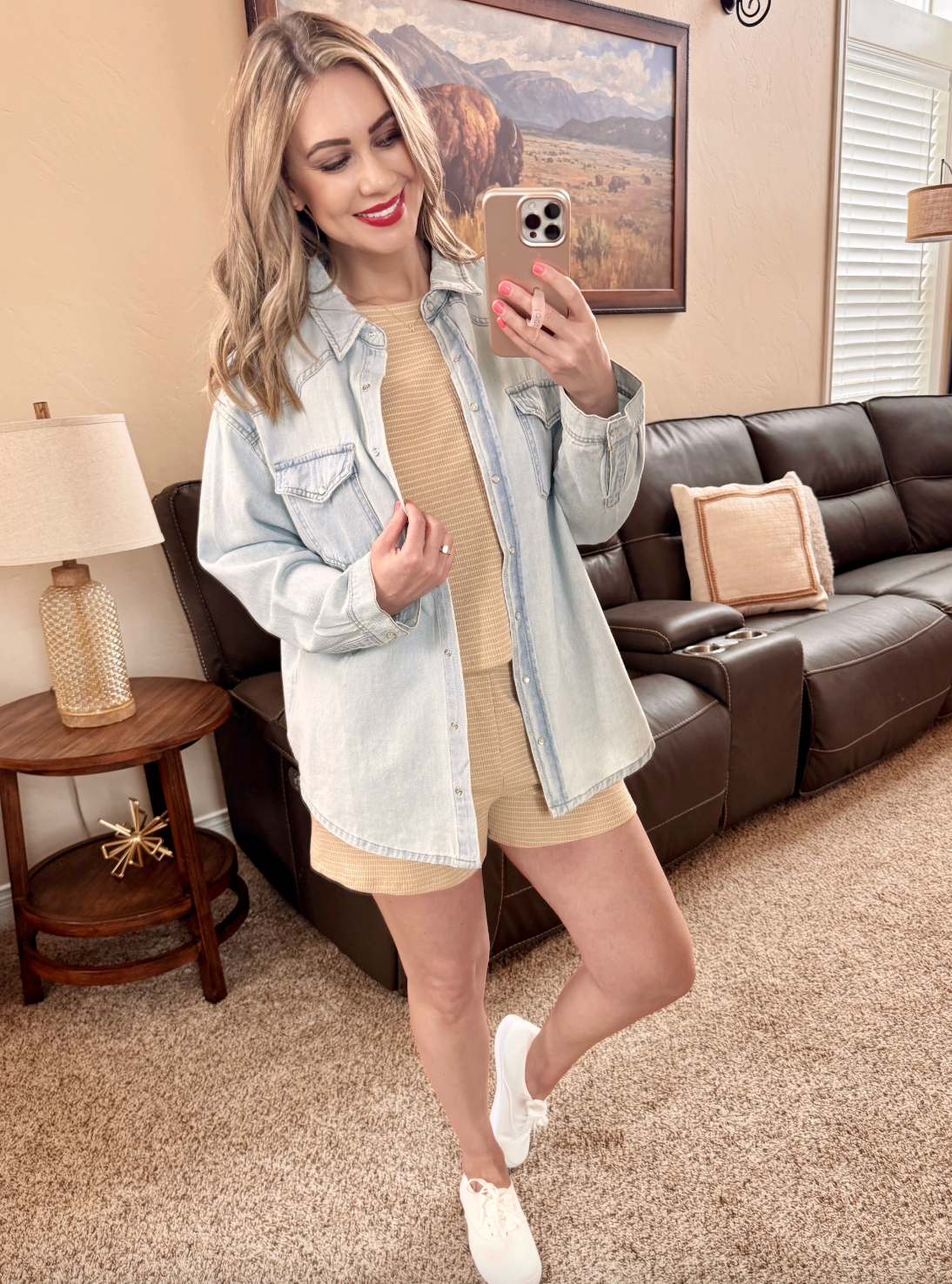 Pearl Snap Button Down Risen Denim Shacket