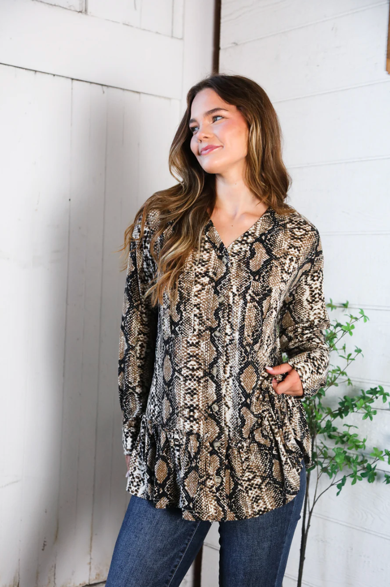 Follow Your Instincts Button Down Blouse