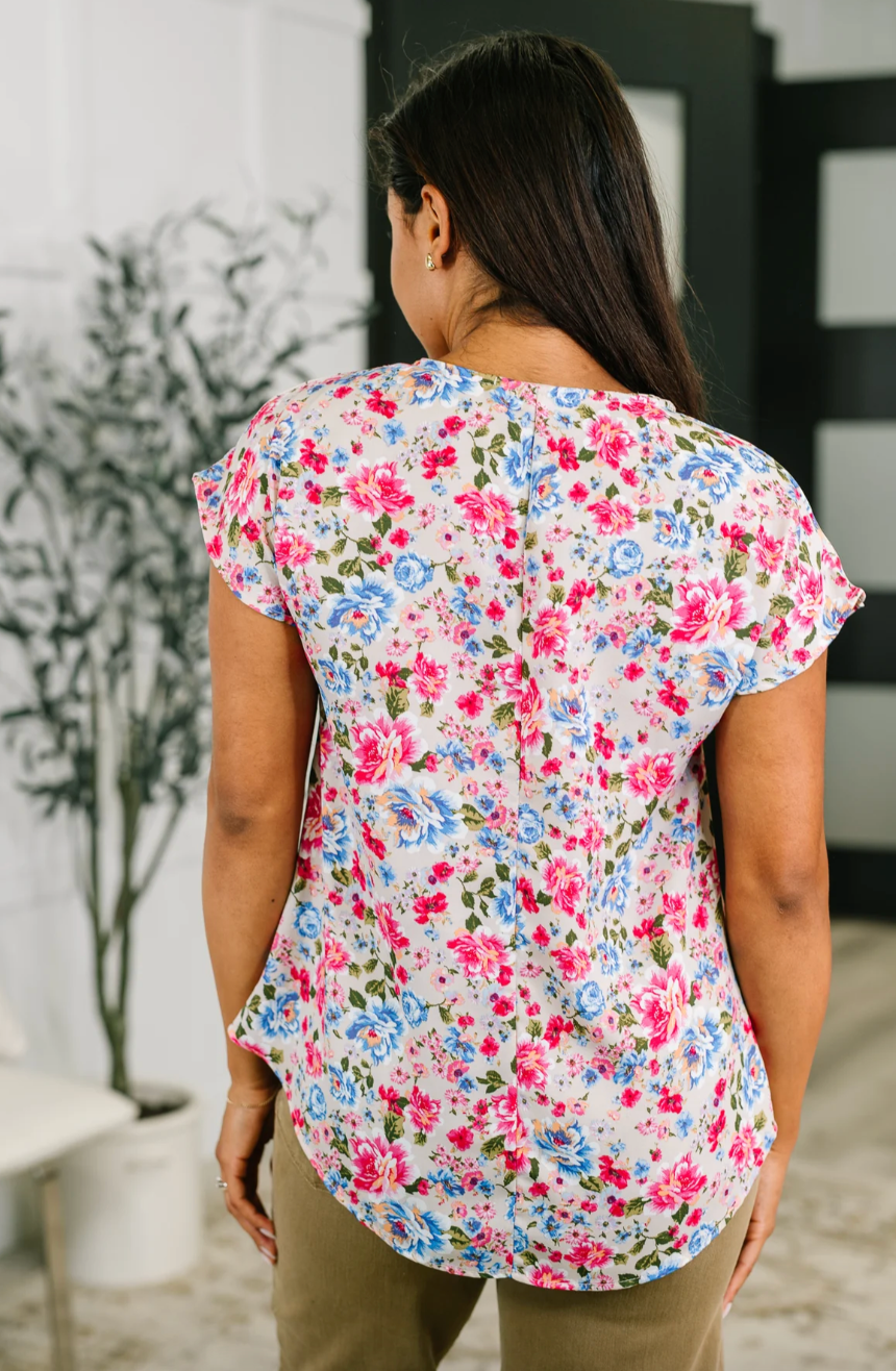 Spring Air Floral Print Blouse