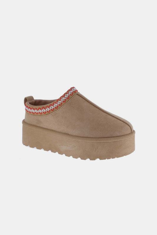 Missed Your Chance Platform Slip-On Boots - TAN