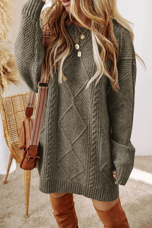 Ella Cable-Knit Sweater Dress