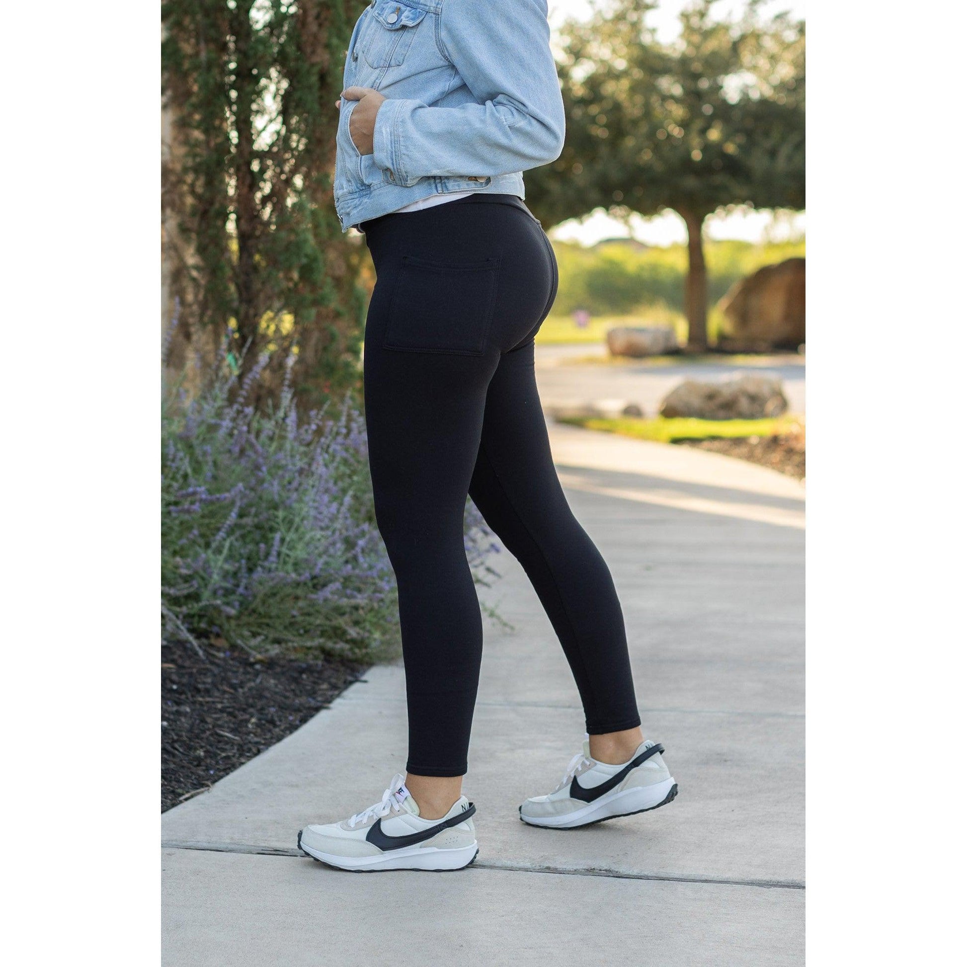 “Buttery soft black leggings for women with high waistband
