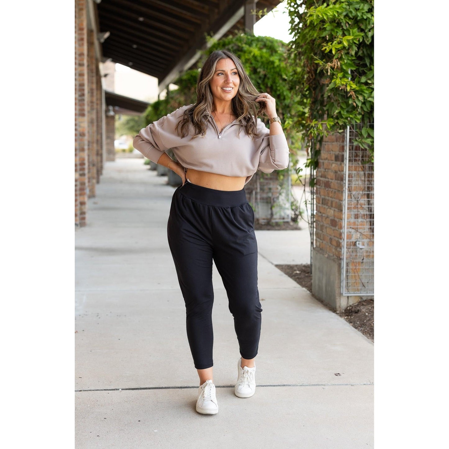 Soft stretch harem joggers with High waistband pockets by Julia Rose