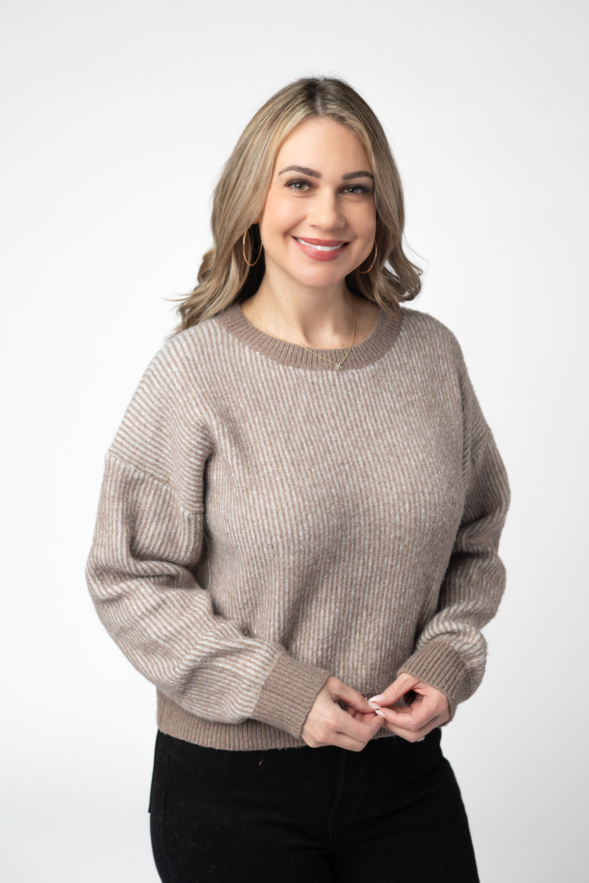 Josie Cozy Crew Sweater - Mocha FINAL SALE