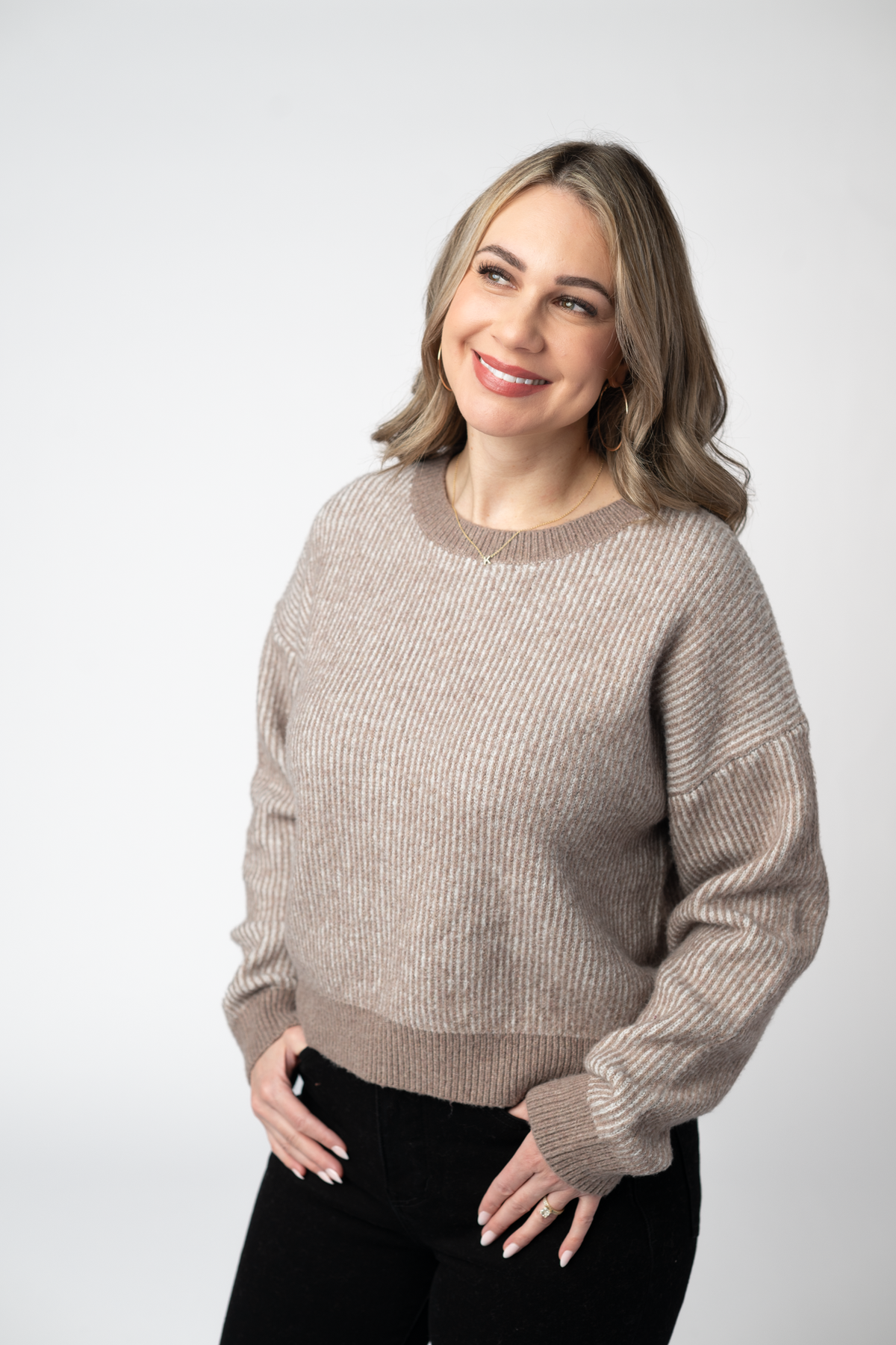 Josie Cozy Crew Sweater - Mocha FINAL SALE