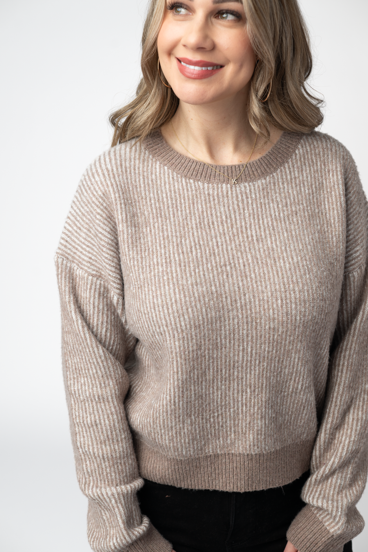 Josie Cozy Crew Sweater - Mocha FINAL SALE