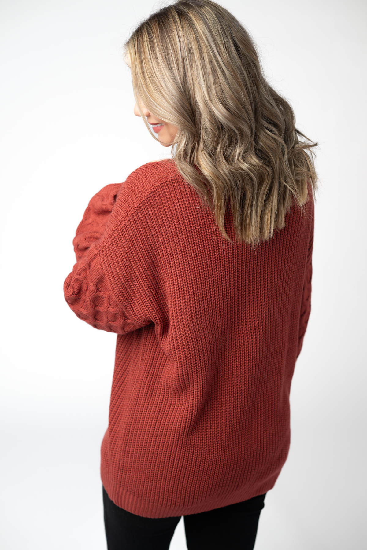 Talina Textured Sweater - Brick FINAL SALE