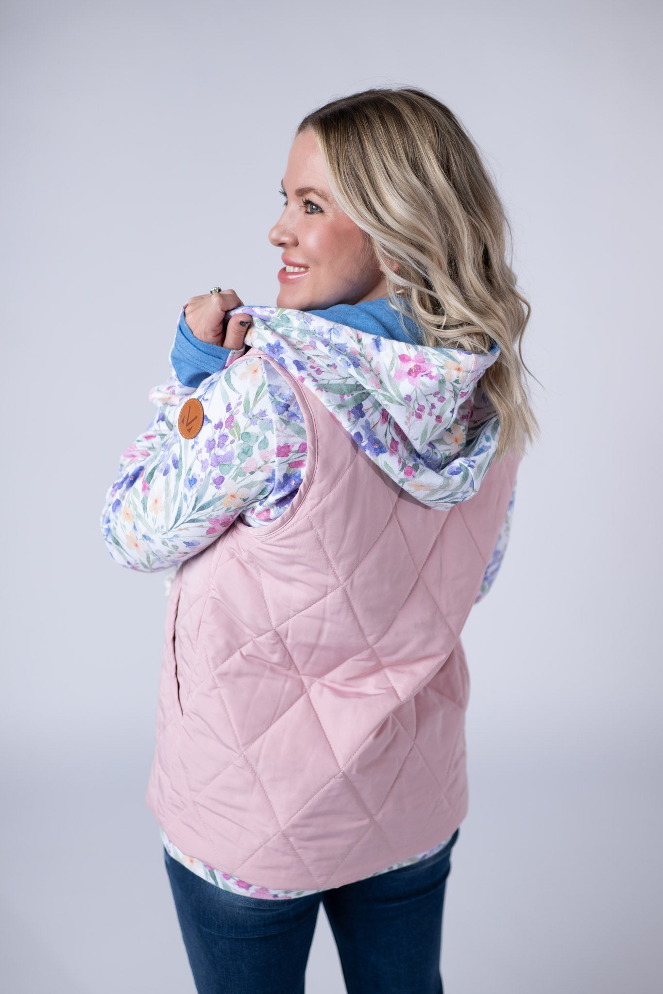 Remy Zip Up Vest - Blush
