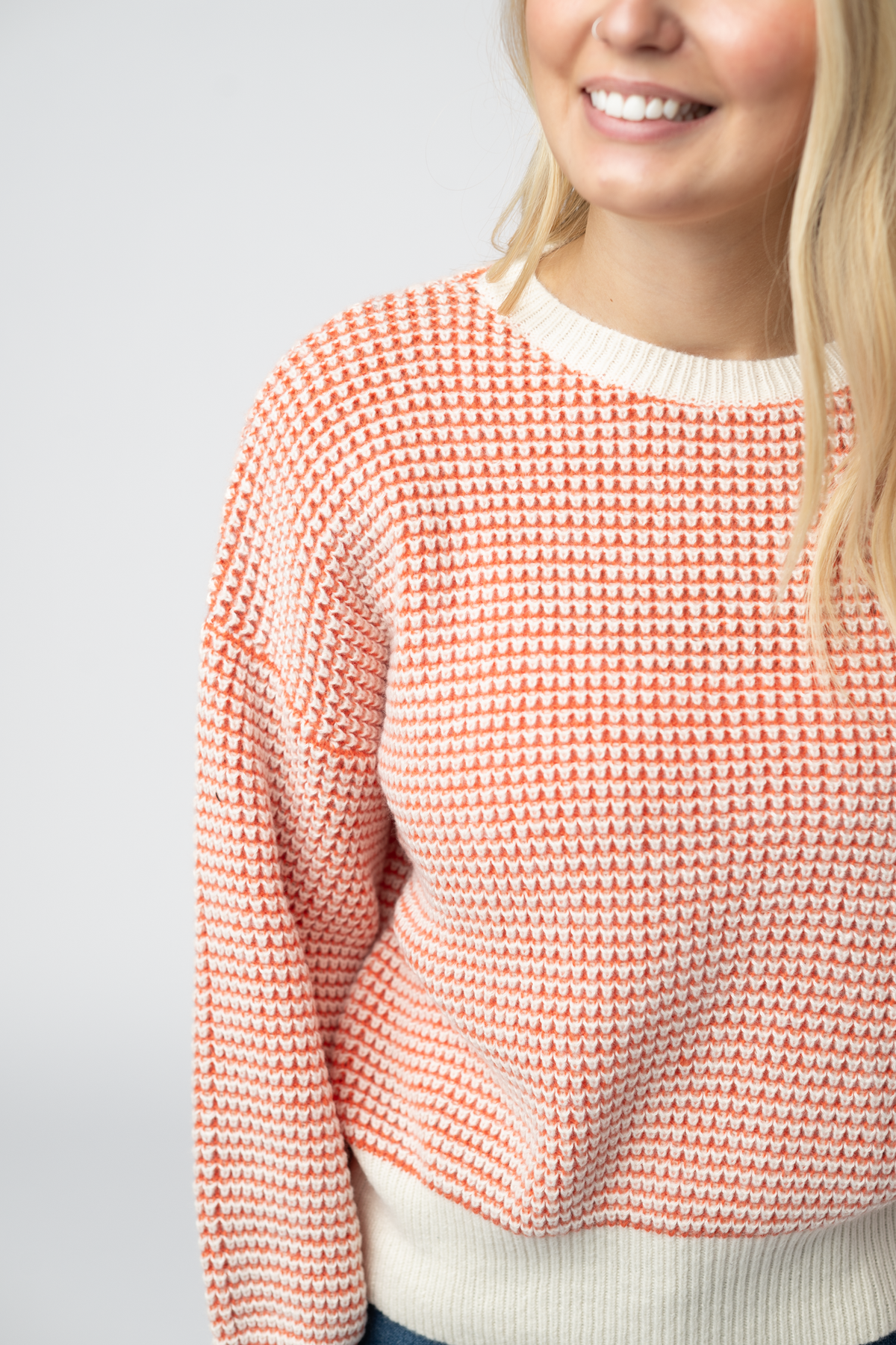 Charlotte Sweater - Orange and Ivory FINAL SALE