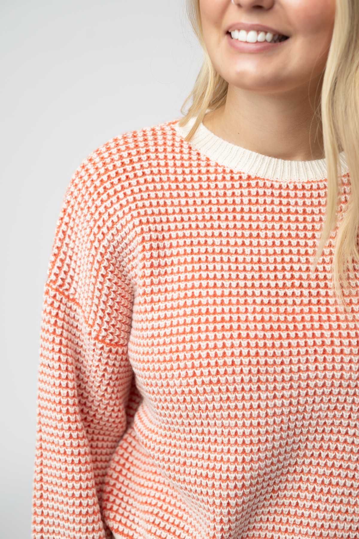 Charlotte Sweater - Orange and Ivory FINAL SALE
