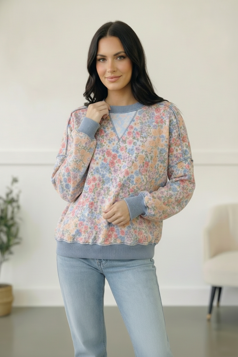 Meadow Breeze Floral Pullover