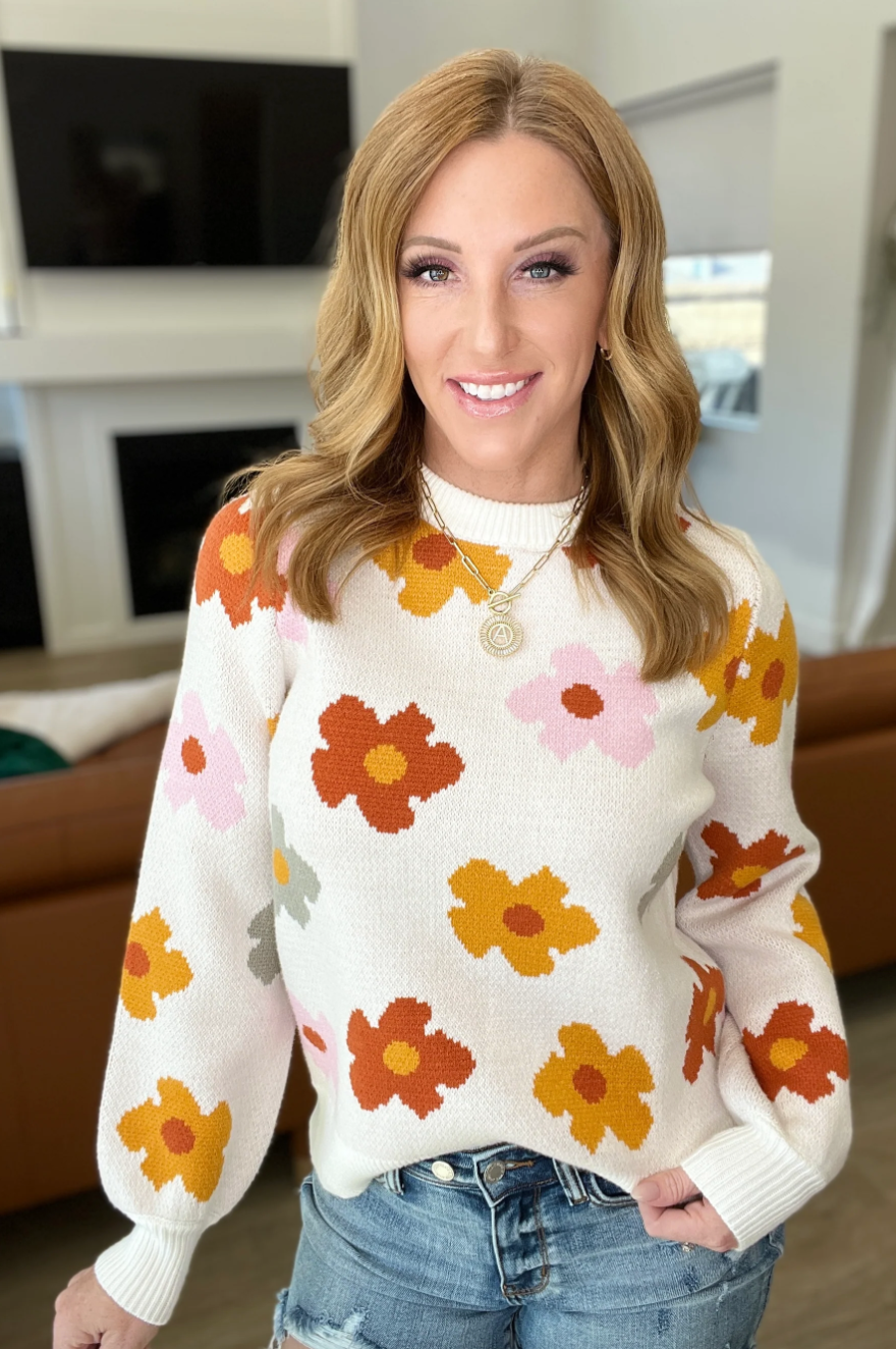 Falling Flowers Floral Sweater