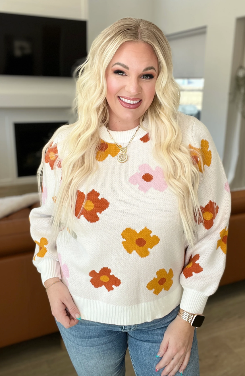 Falling Flowers Floral Sweater