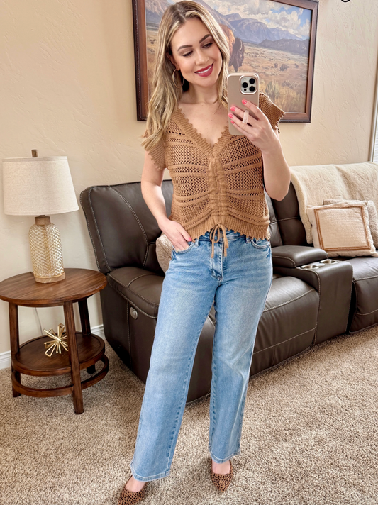 Tummy Control Vintage Wash Straight Leg Judy Blue Jeans