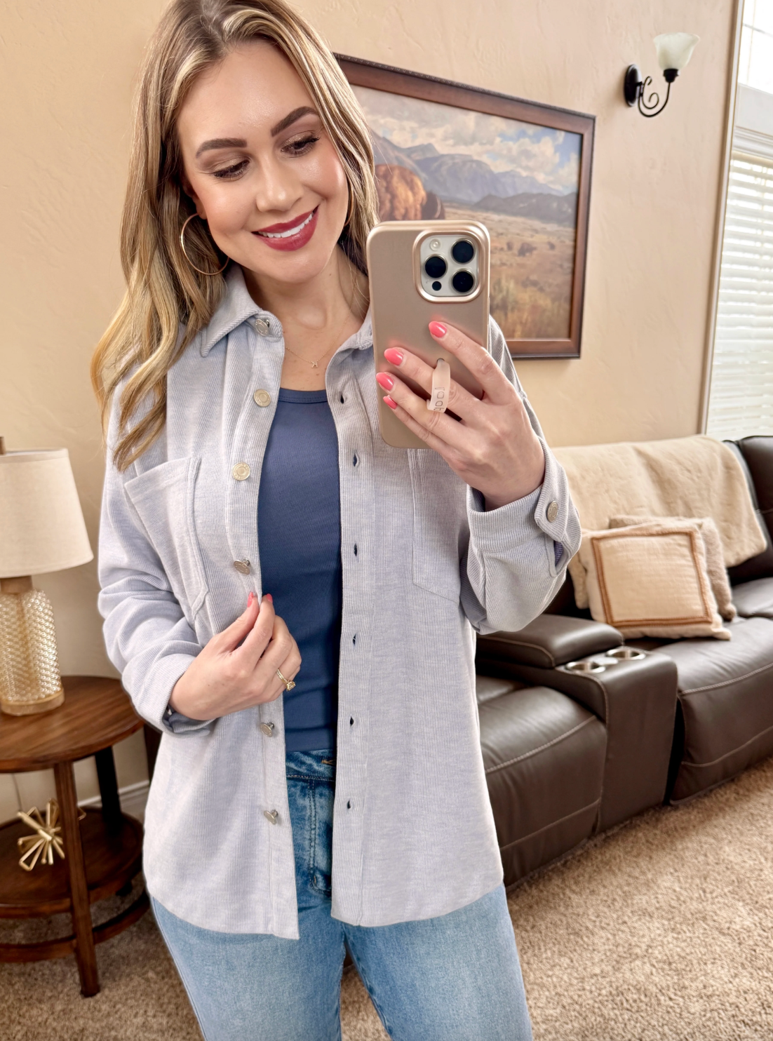 Light Blue Cozy Shacket