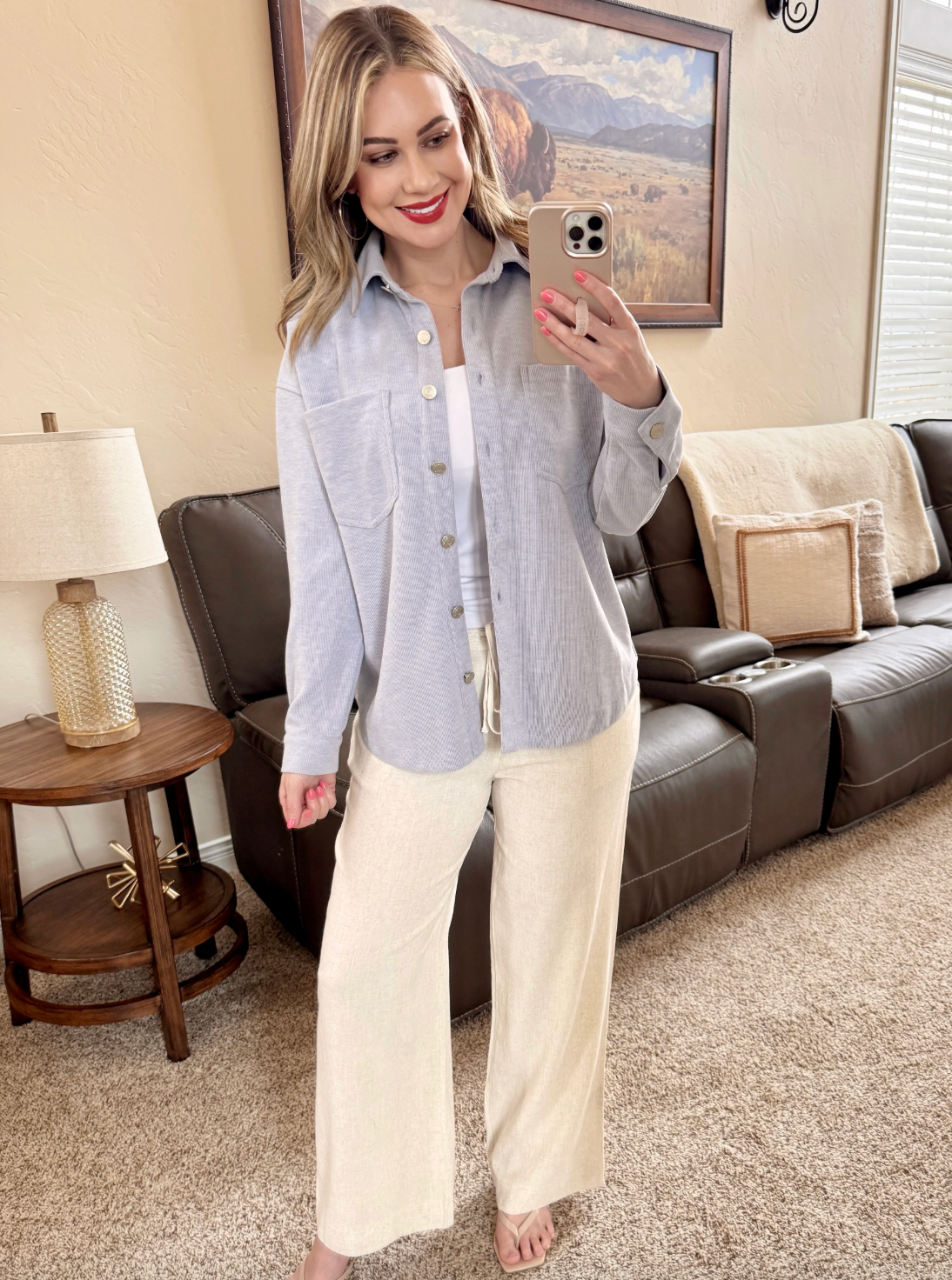 Light Blue Cozy Shacket