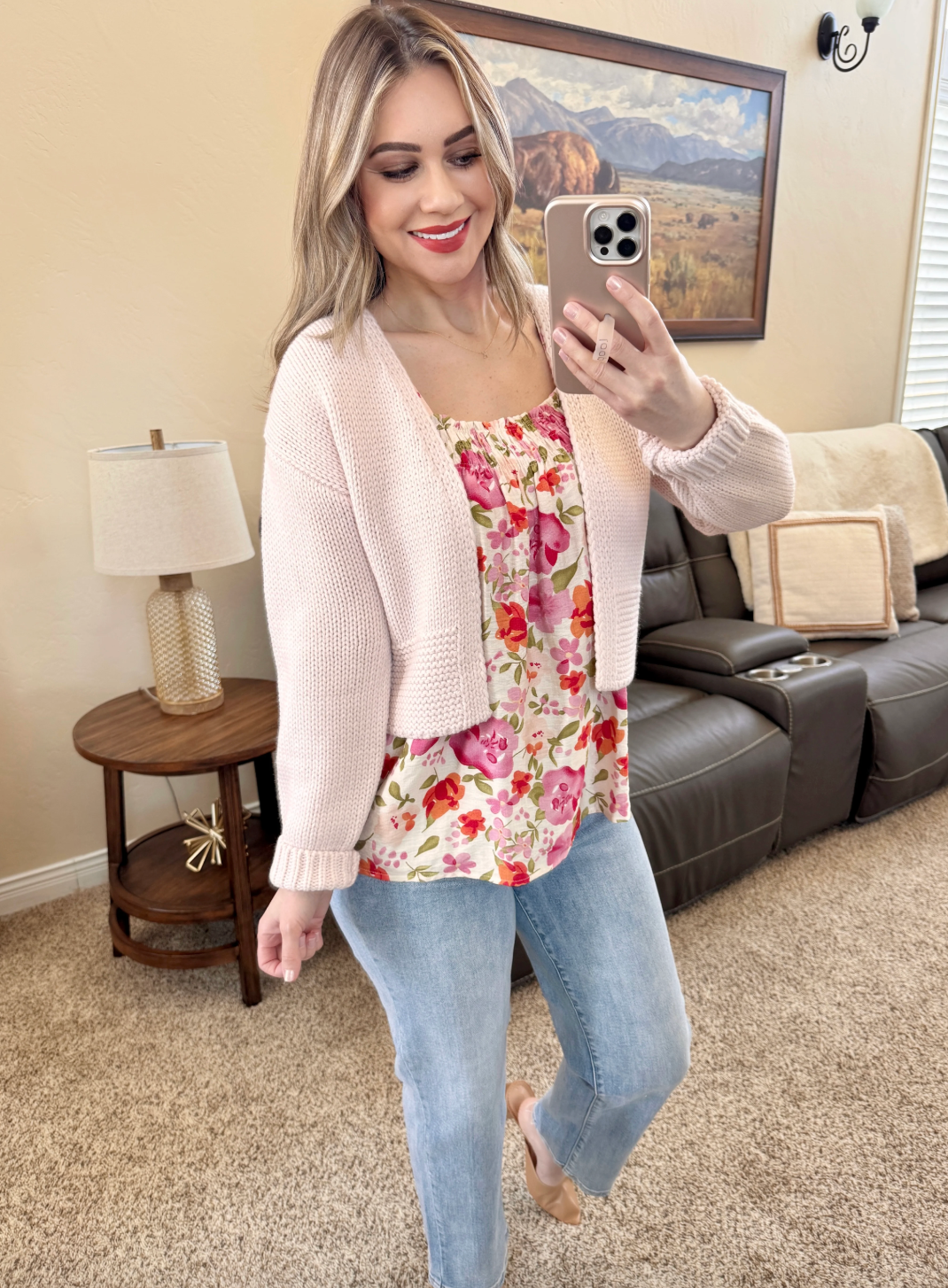 Light Pink Knit Cardigan