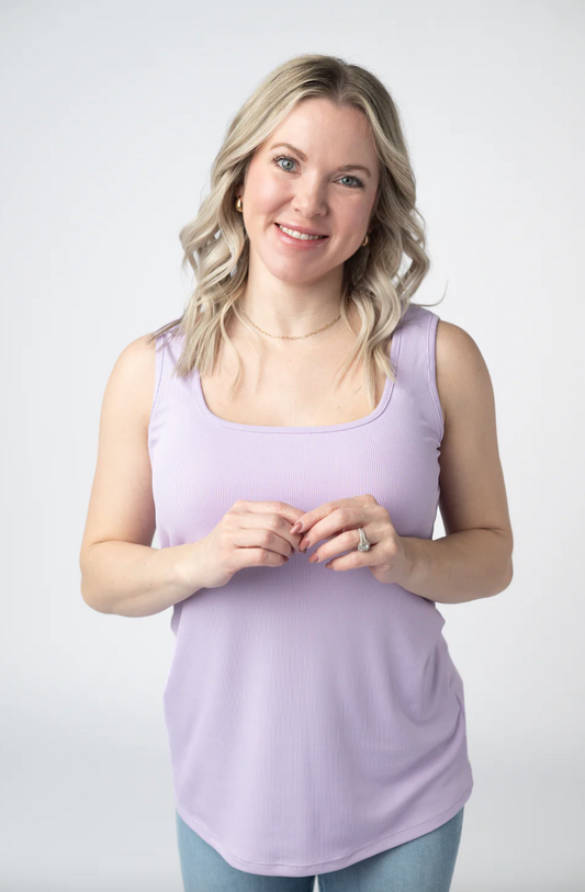 Rachel Ribbed Tank -  Lavender