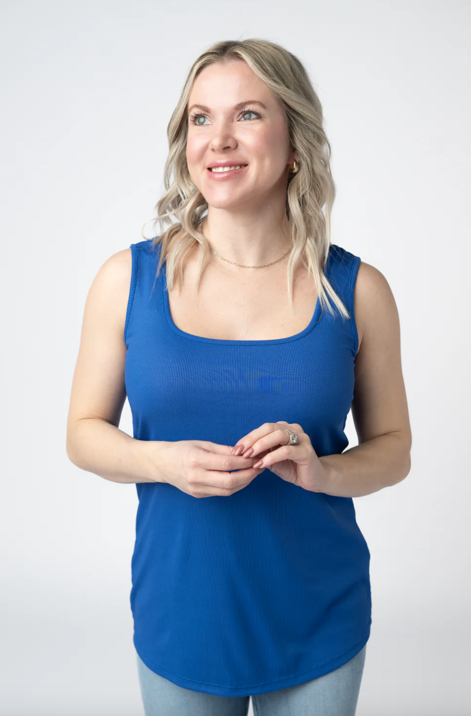 Rachel Ribbed Tank - Royal Blue