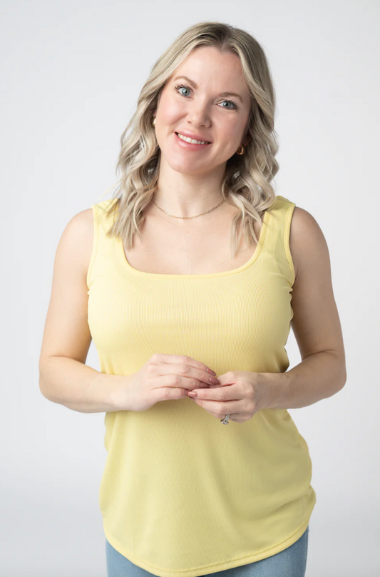 Rachel Ribbed Tank - Yellow