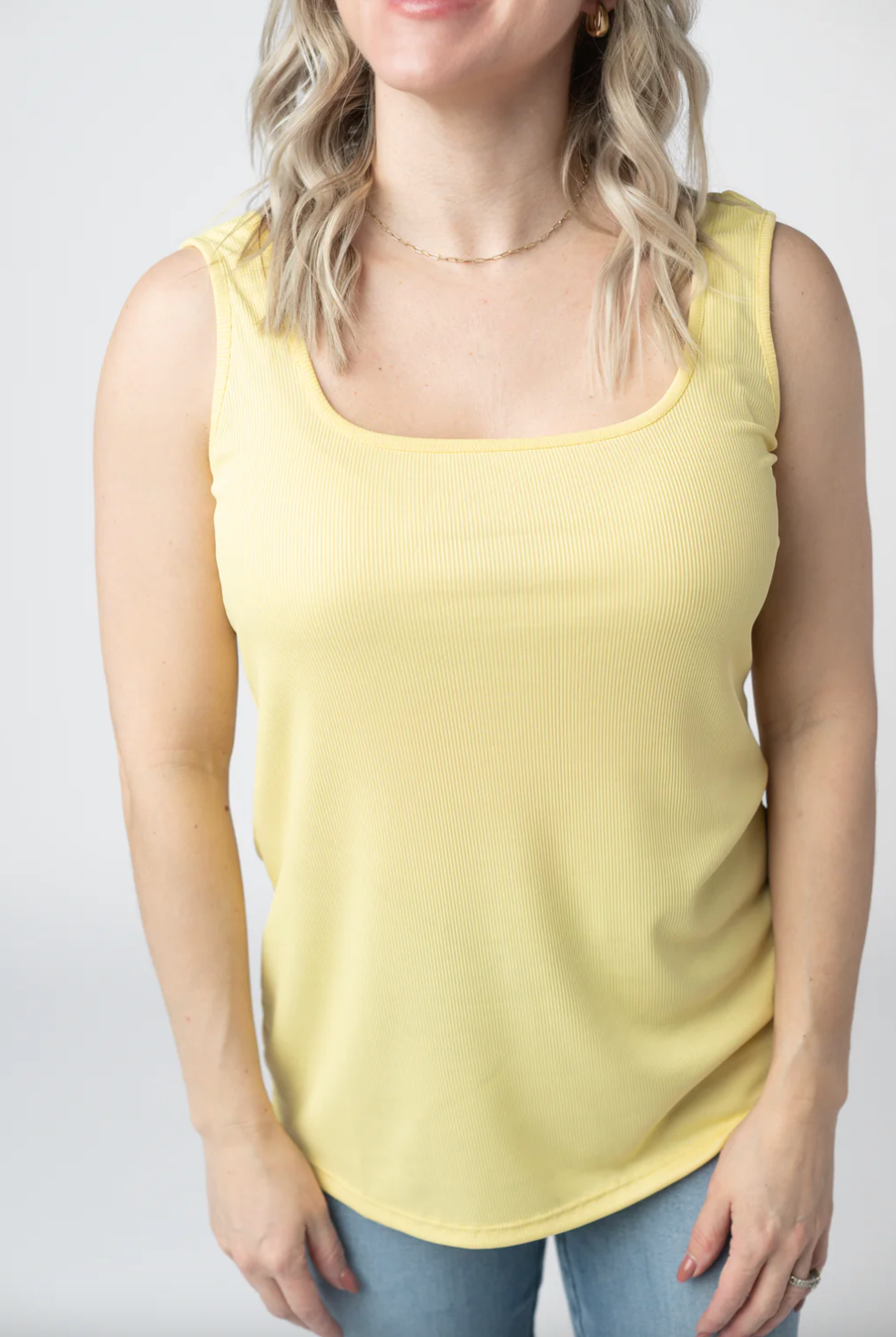 Rachel Ribbed Tank - Yellow