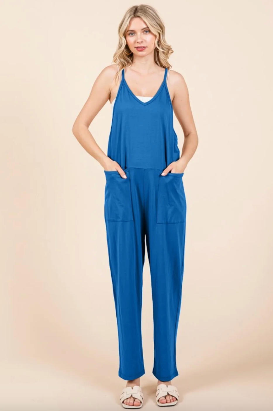 Blue Jumpsuit With Pockets