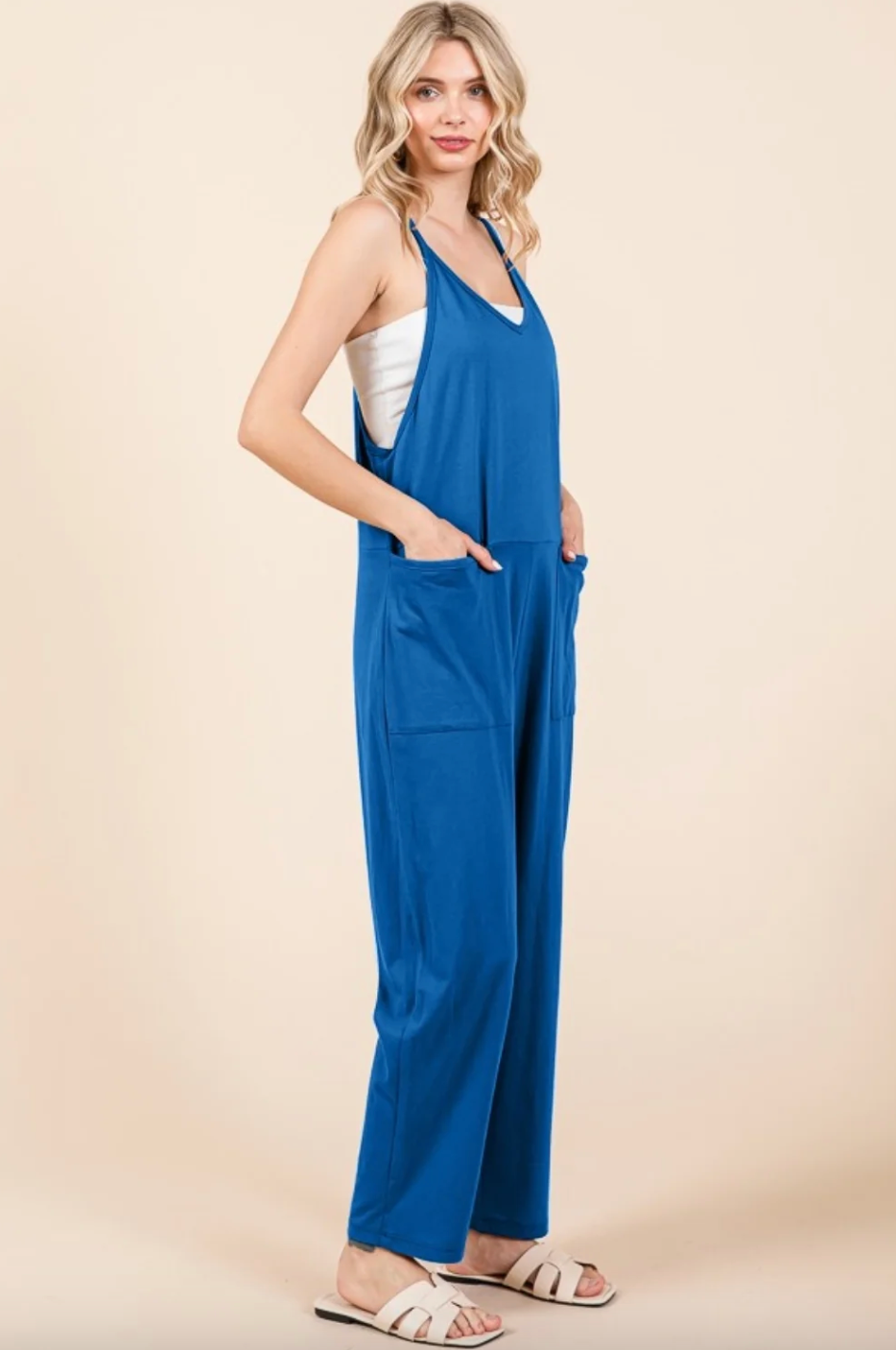 Blue Jumpsuit With Pockets