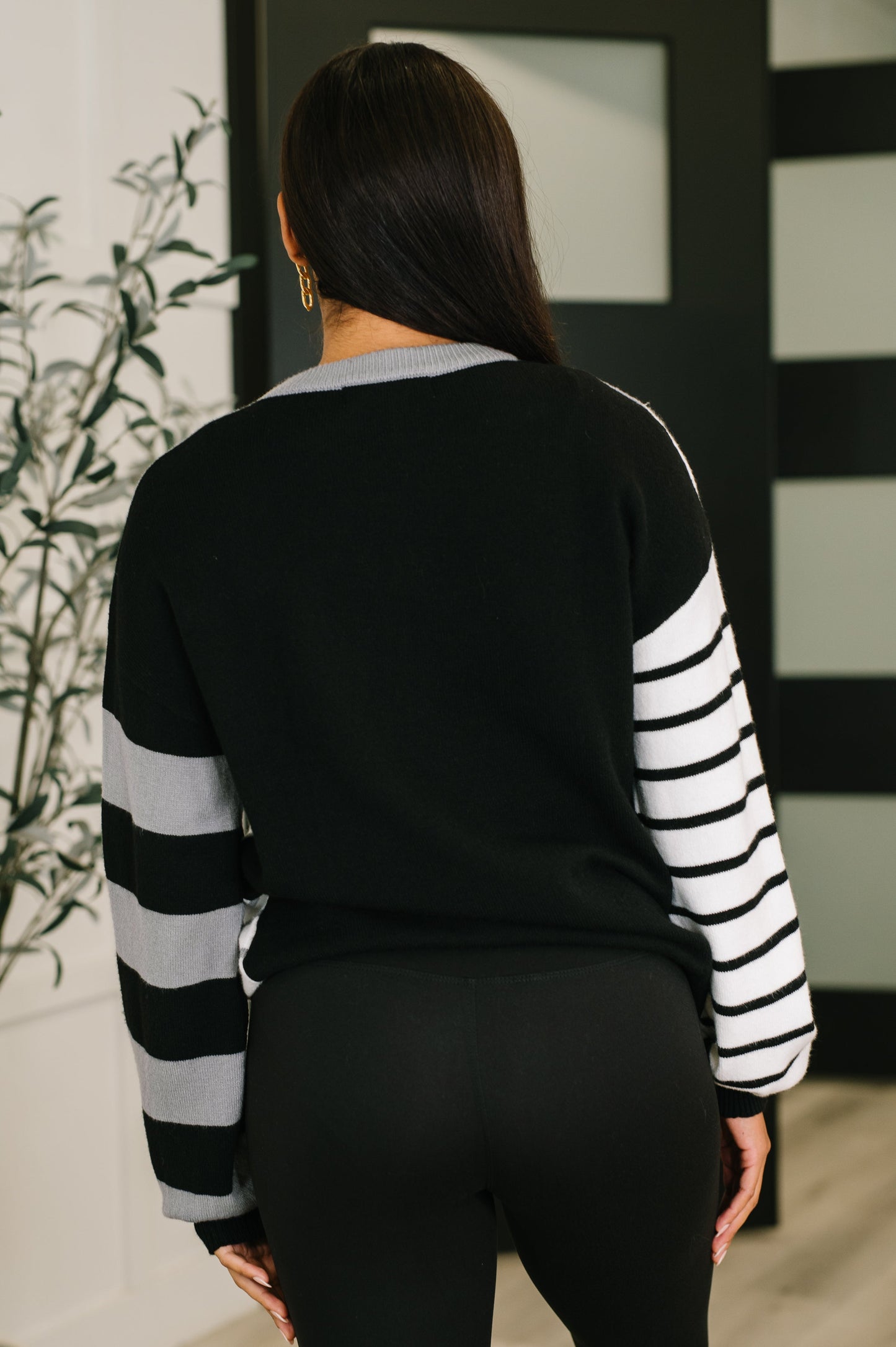 Striped Simplicity Color Block Relaxed Pullover