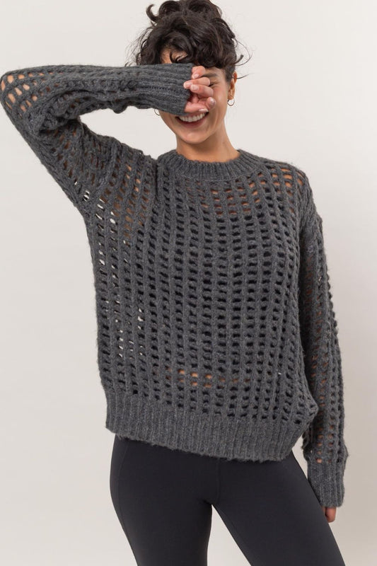 Switching It Up Openwork Knit Sweater