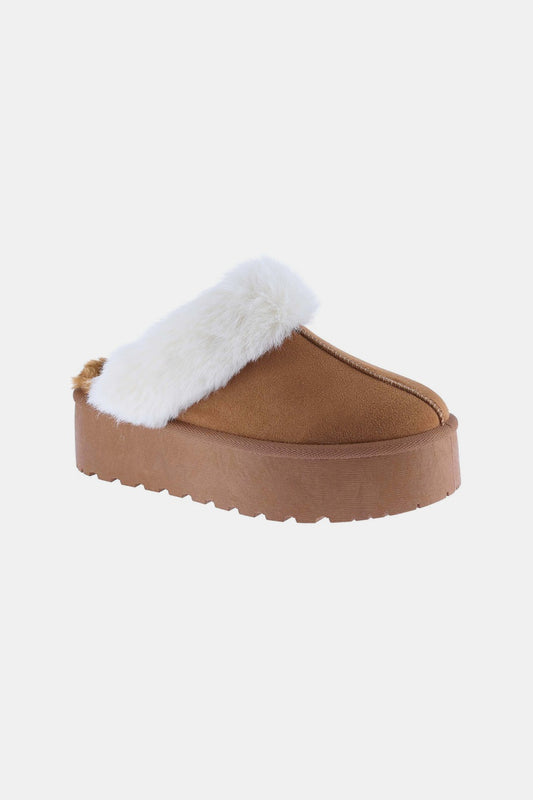 Delaney Platform Slippers - Tan