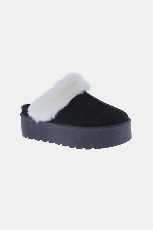 Delaney Platform Slippers - Black