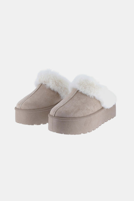 Delaney Platform Slippers - Taupe